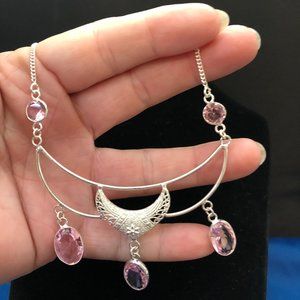 A Fantastic Pink Topaz Gemstone 925 Stamped Sterling Silver Necklace!